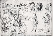 Albrecht Durer Sketch Sheet with the Rape of Europa oil painting on canvas